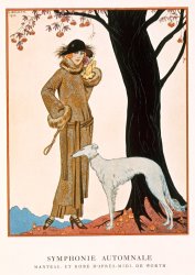 Georges Barbier Autumnal Symphony Afternoon Coat And Dress By Worth painting