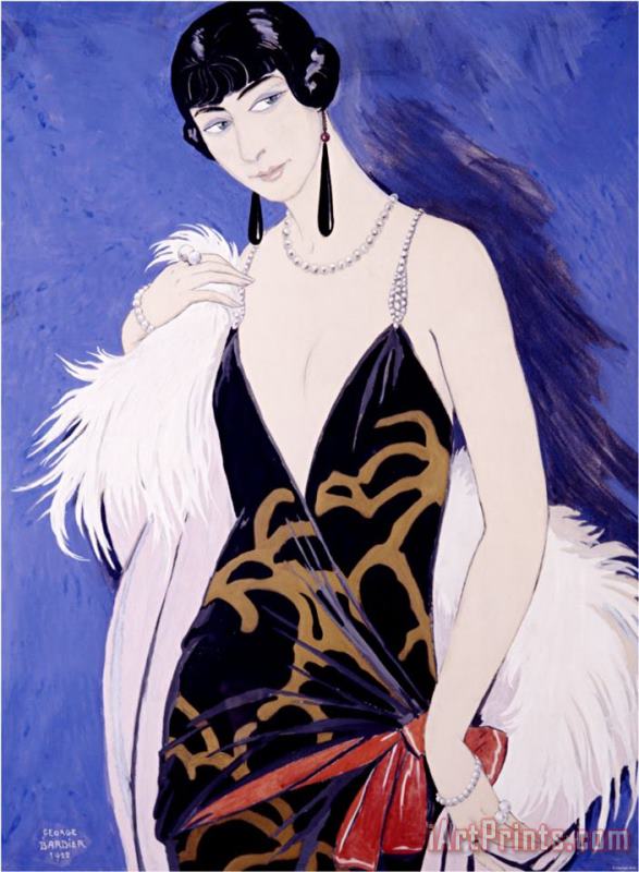 Georges Barbier Beauty in Blue Art Painting