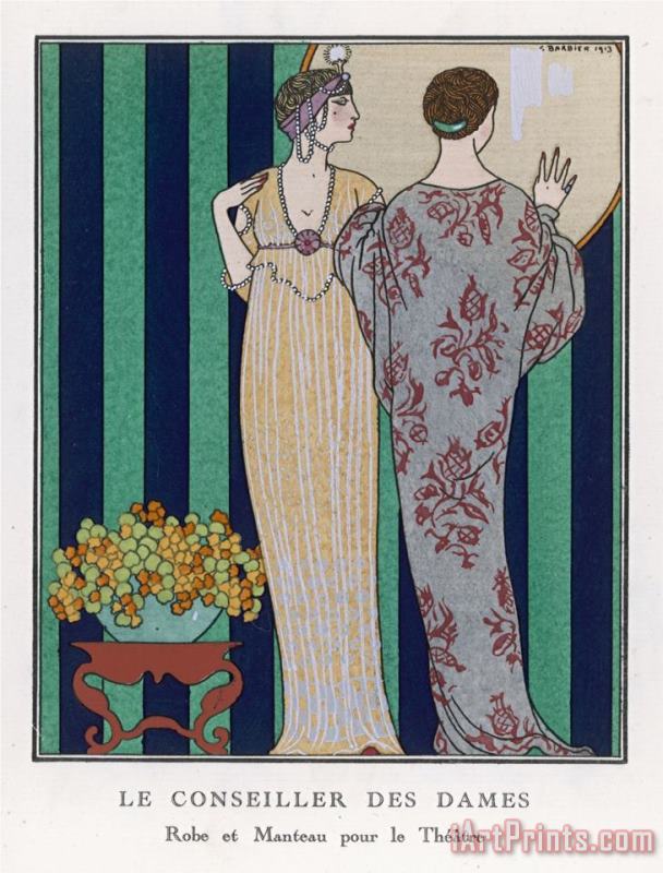 Georges Barbier High Waisted Clinging Gown Art Print