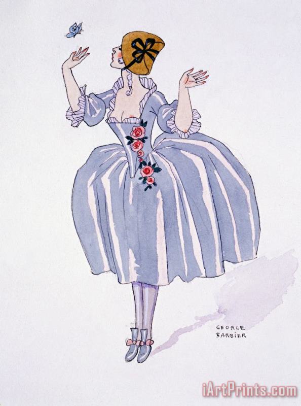 Georges Barbier Illustration For 'fetes Galantes' Art Print