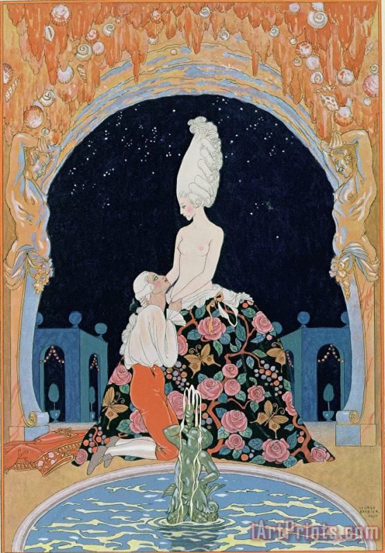Georges Barbier In The Grotto Art Painting