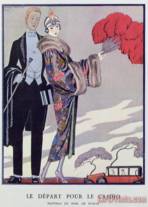 Georges Barbier Leaving For The Casino Art Print