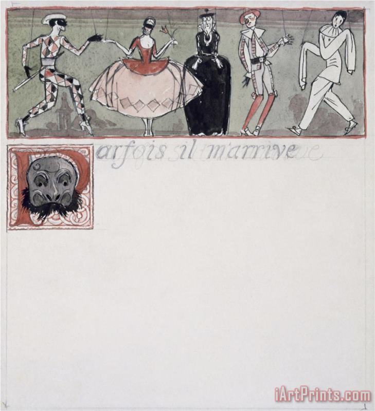 Georges Barbier Parfois Il M Arrive Ink And W C on Paper Art Print