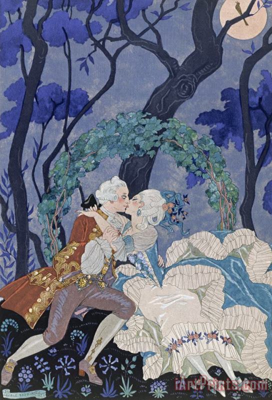 Georges Barbier Secret Kiss Art Painting