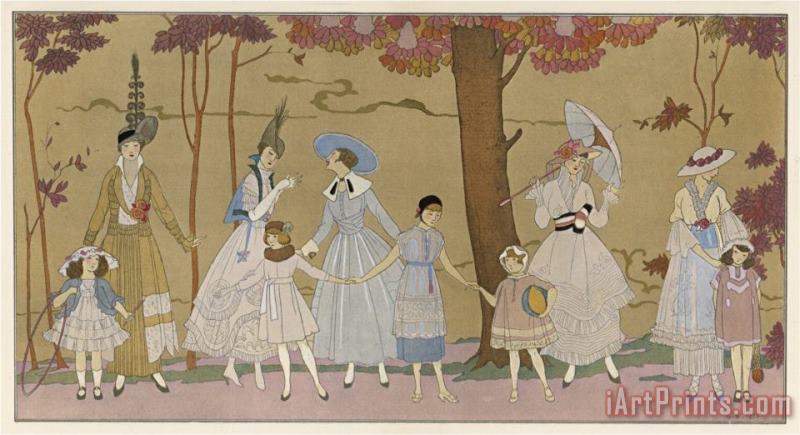 Georges Barbier Summertime Fashions for Women And Girls by Paquin Doucet Art Print