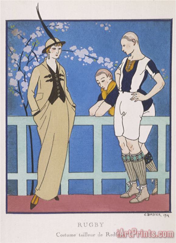 Tailor Made by Redfern with Draped Skirt with Side Pockets Waistcoat And Jacket painting - Georges Barbier Tailor Made by Redfern with Draped Skirt with Side Pockets Waistcoat And Jacket Art Print