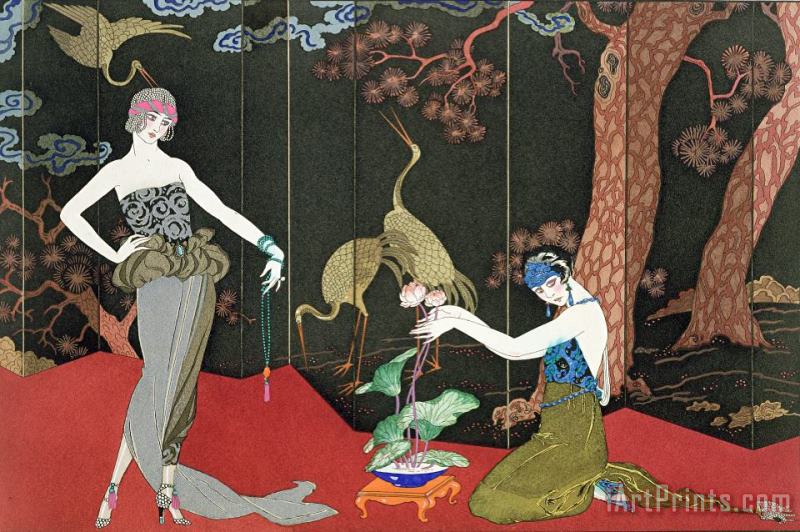 The Fashion For Lacquer painting - Georges Barbier The Fashion For Lacquer Art Print