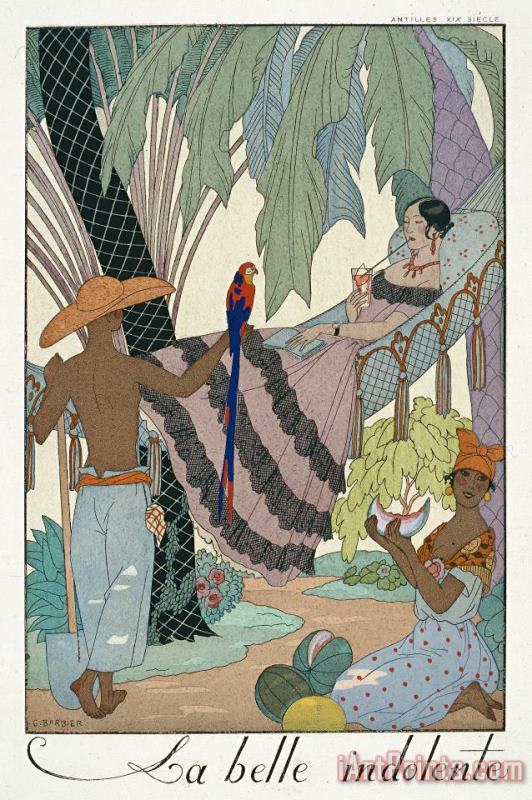The Idle Beauty painting - Georges Barbier The Idle Beauty Art Print