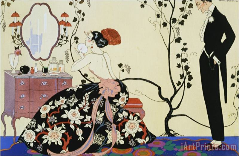 Georges Barbier The Powder Puff Art Painting