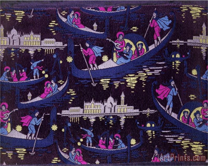 Georges Barbier Venise Fete De Nuit Furnishing Fabric Woven Silk France C 1921 Art Print