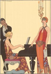 Georges Barbier Woman Playing Piano 1922 painting