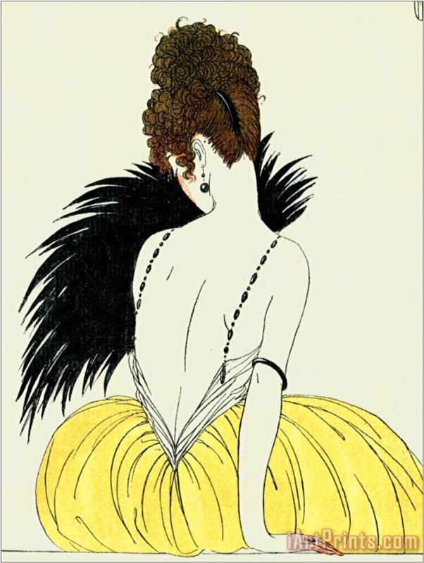 Georges Barbier Woman with Fan Art Painting