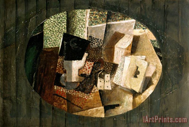 Cartes Et Des (cards And Dice), 1914 painting - Georges Braque Cartes Et Des (cards And Dice), 1914 Art Print