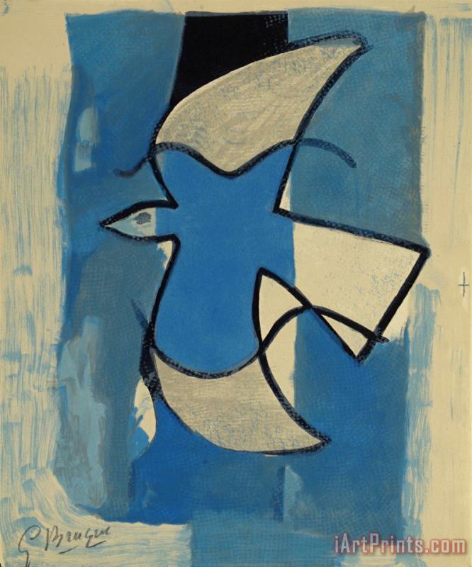 Georges Braque Oiseau Bleu Et Gris, 1962 Art Painting