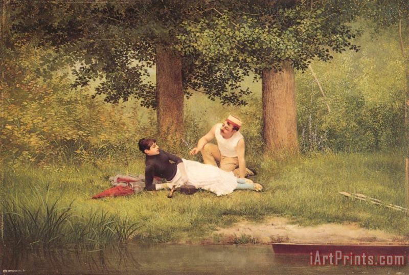 Georges Croegaert The Flirtation Art Painting