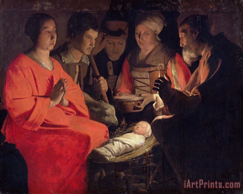 Adoration of the Shepherds painting - Georges de la Tour Adoration of the Shepherds Art Print