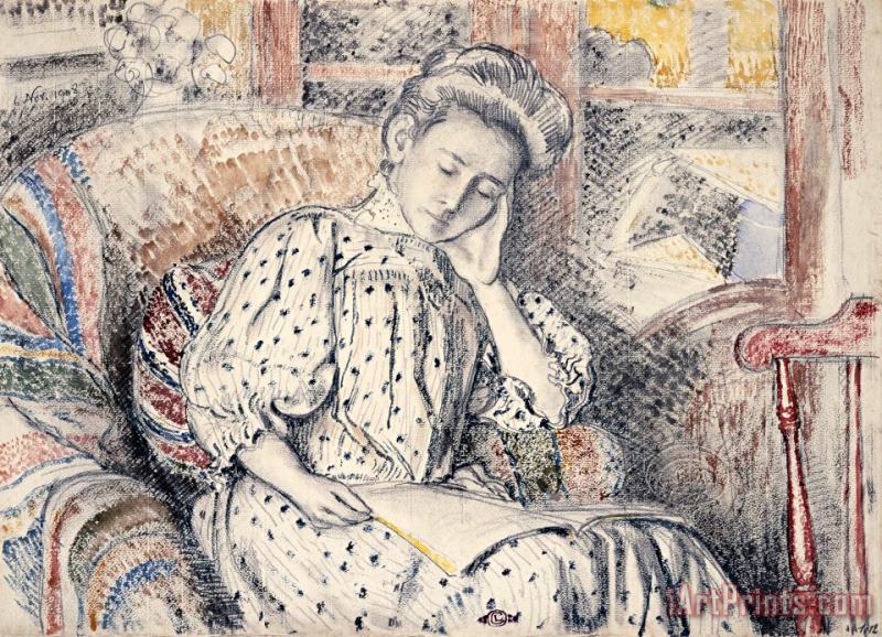 Georges Lemmen Femme Se Reposant Sur Un Divan Art Print