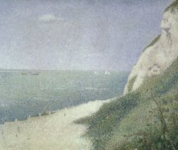 Georges Pierre Seurat Beach at Bas Butin painting