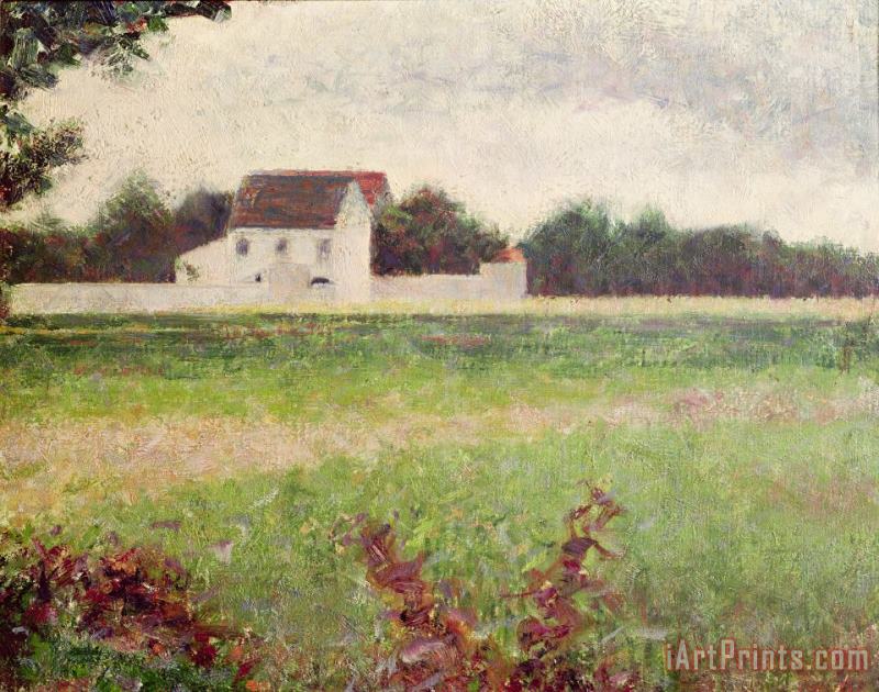 Georges Pierre Seurat Landscape in the Ile de France Art Painting