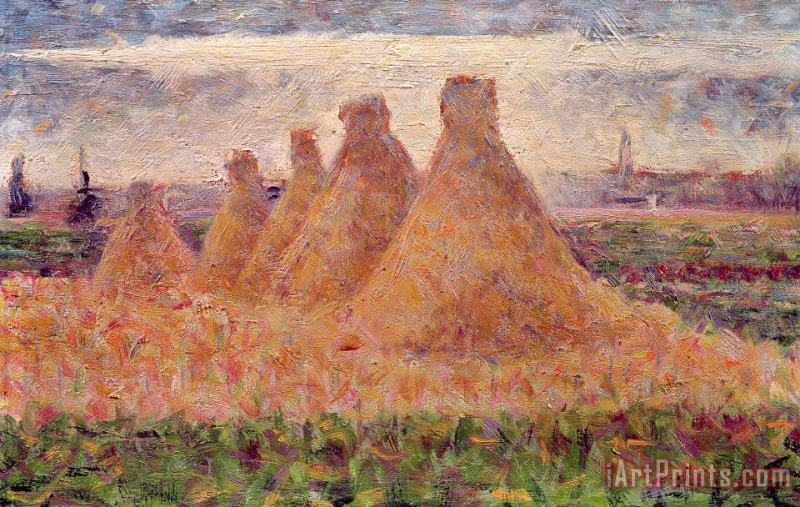 Georges Pierre Seurat Straw Stacks Art Painting
