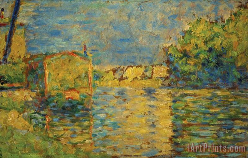 Banks of The Seine Near Courbevoie painting - Georges Seurat Banks of The Seine Near Courbevoie Art Print