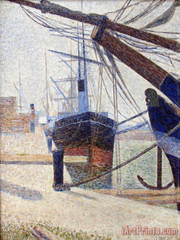 Georges Seurat Corner of The Harbor of Honfleur Art Painting