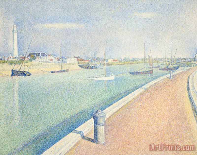 The Channel of Gravelines, Petit Fort Philippe painting - Georges Seurat The Channel of Gravelines, Petit Fort Philippe Art Print