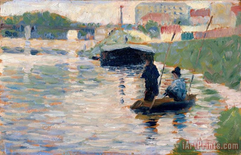 View of The Seine painting - Georges Seurat View of The Seine Art Print