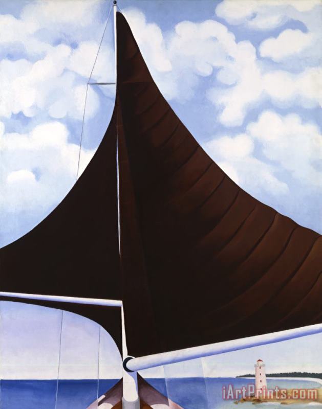 Brown Sail, Wing And Wing, Nassau painting - Georgia O'Keeffe Brown Sail, Wing And Wing, Nassau Art Print