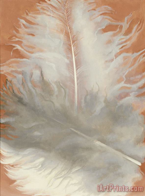 Georgia O'keeffe Feathers, White And Grey, 1942 Art Painting