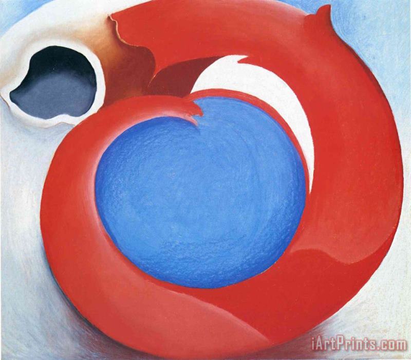 Georgia O'keeffe Goat's Horn with Red Art Painting