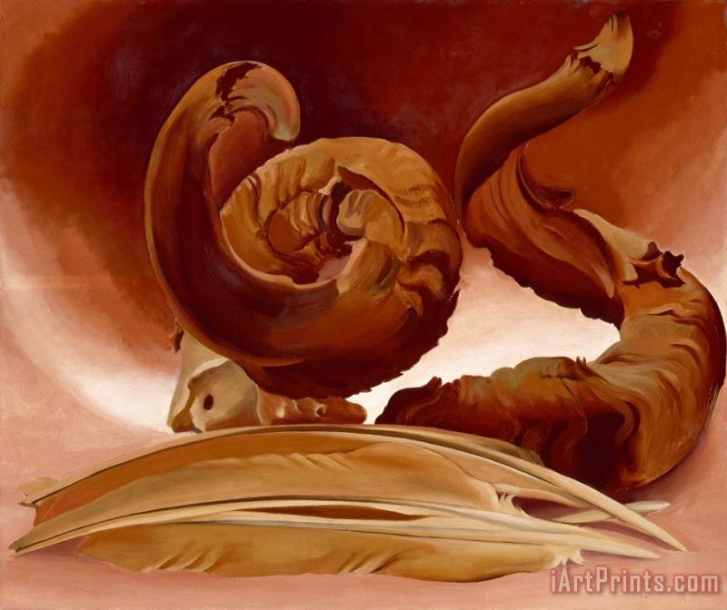 Georgia O'keeffe Horn And Feathers, 1937 Art Painting