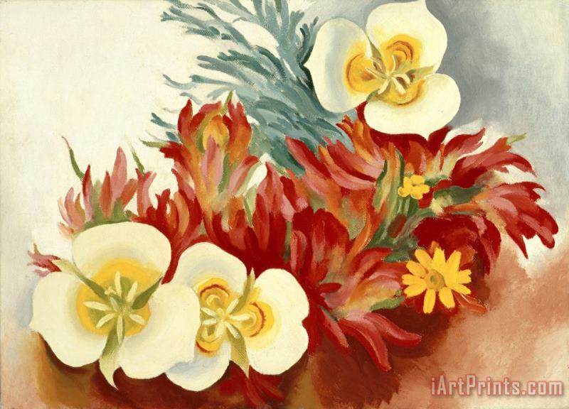 Georgia O'keeffe Mariposa Lilies And Indian Paintbrush, 1941 Art Print