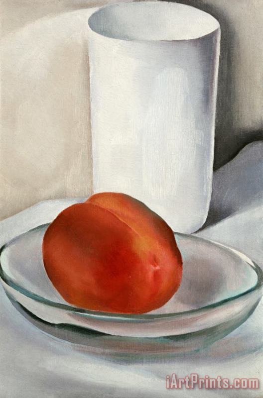 Peach And Glass, 1927 painting - Georgia O'keeffe Peach And Glass, 1927 Art Print