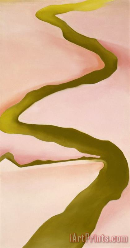 Georgia O'keeffe Pink & Green, 1960 Art Painting