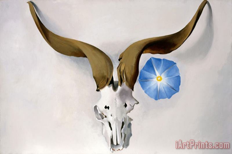 Georgia O'Keeffe Ram's Head, Blue Morning Glory Art Painting