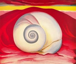 Georgia O'keeffe Red Hill And White Shell