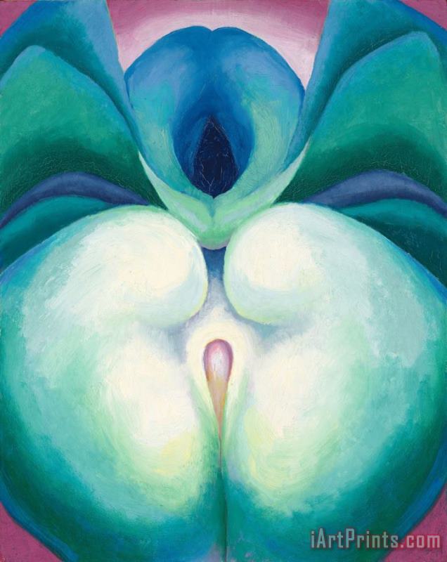 Georgia O'keeffe Series I White & Blue Flower Shapes, 1919 Art Painting