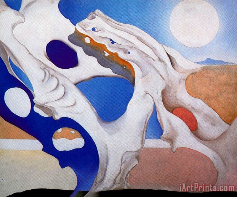 Shadow with Pelvis And Moon 1943 painting - Georgia O'keeffe Shadow with Pelvis And Moon 1943 Art Print