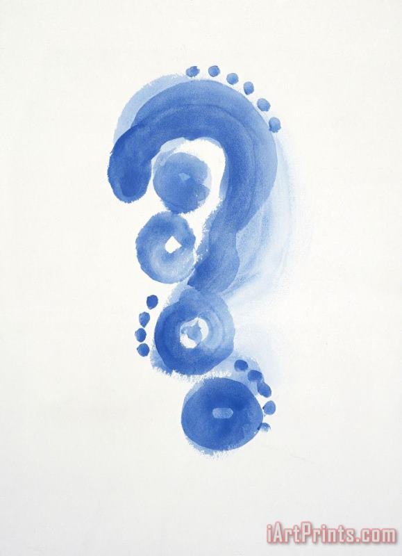 Untilted (abstraction Blue Curve And Circles), 1970s painting - Georgia O'keeffe Untilted (abstraction Blue Curve And Circles), 1970s Art Print