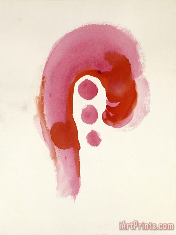 Georgia O'keeffe Untitled (abstraction Pink Curve And Circles), 1970s Art Painting