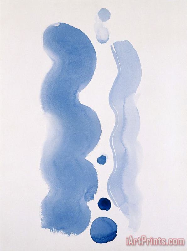 Untitled (curved Line And Round Spots Blue), 1976 1977 painting - Georgia O'keeffe Untitled (curved Line And Round Spots Blue), 1976 1977 Art Print