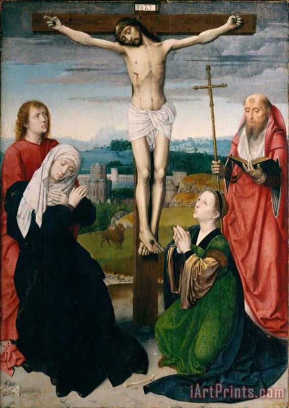 Crucifixion painting - Gerard David Crucifixion Art Print