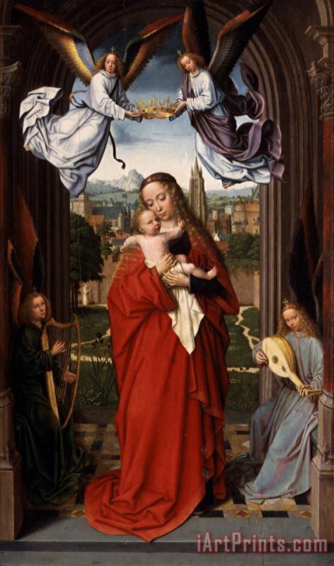 Virgin And Child with Four Angels painting - Gerard David Virgin And Child with Four Angels Art Print