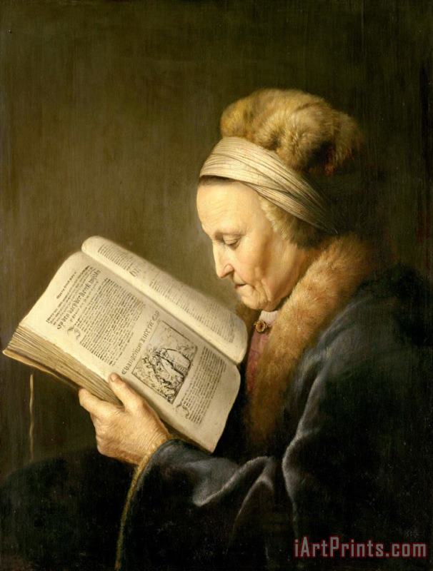 Old Woman Reading painting - Gerard Dou Old Woman Reading Art Print