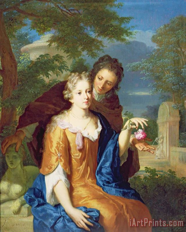 The Young Lovers painting - Gerard Hoet The Young Lovers Art Print
