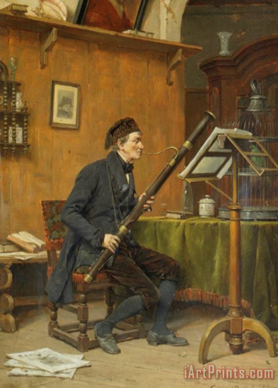 Gerard Portielje The Bassoon Player Art Painting