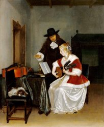 Gerard ter Borch The Music Lesson painting