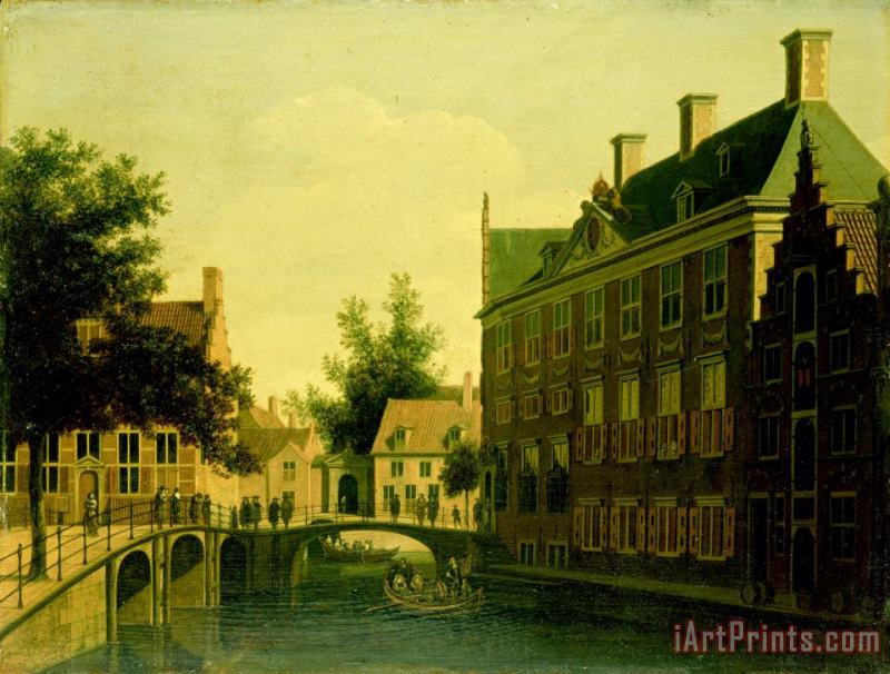 The Oude Zijds Herenlogement (gentlemen's Hotel) in Amsterdam painting - Gerrit Adriaensz. Berckheyde The Oude Zijds Herenlogement (gentlemen's Hotel) in Amsterdam Art Print