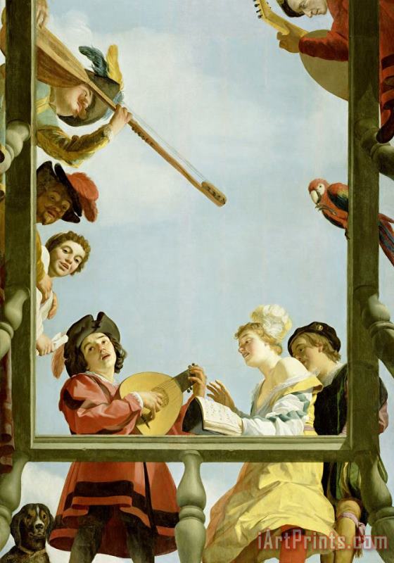 Musical Group on a Balcony painting - Gerrit van Honthorst Musical Group on a Balcony Art Print